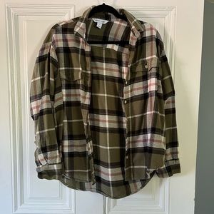 Olive and green flannel